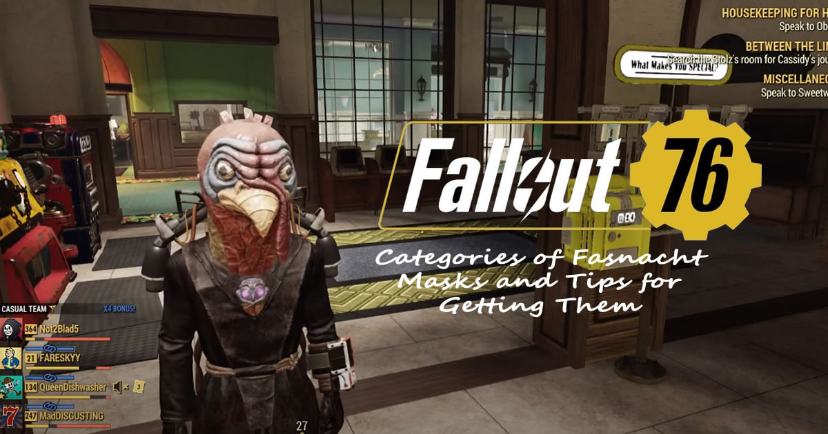Fallout 76 Guide: Categories of Fasnacht Masks and Tips for Getting Them